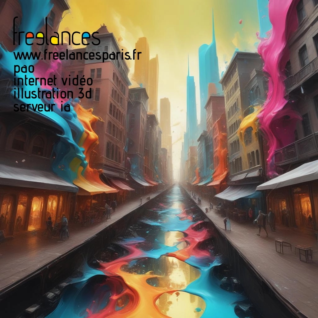 Pao mise en page internet vidéo illustration 3d serveur IA générative AI freelance paris studio de création magazines uz027010